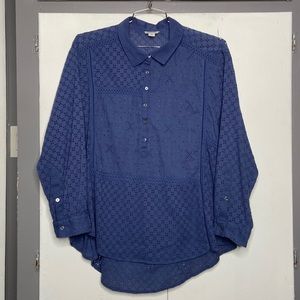 Sundance women’s eyelet blouse,  Size xxl blue